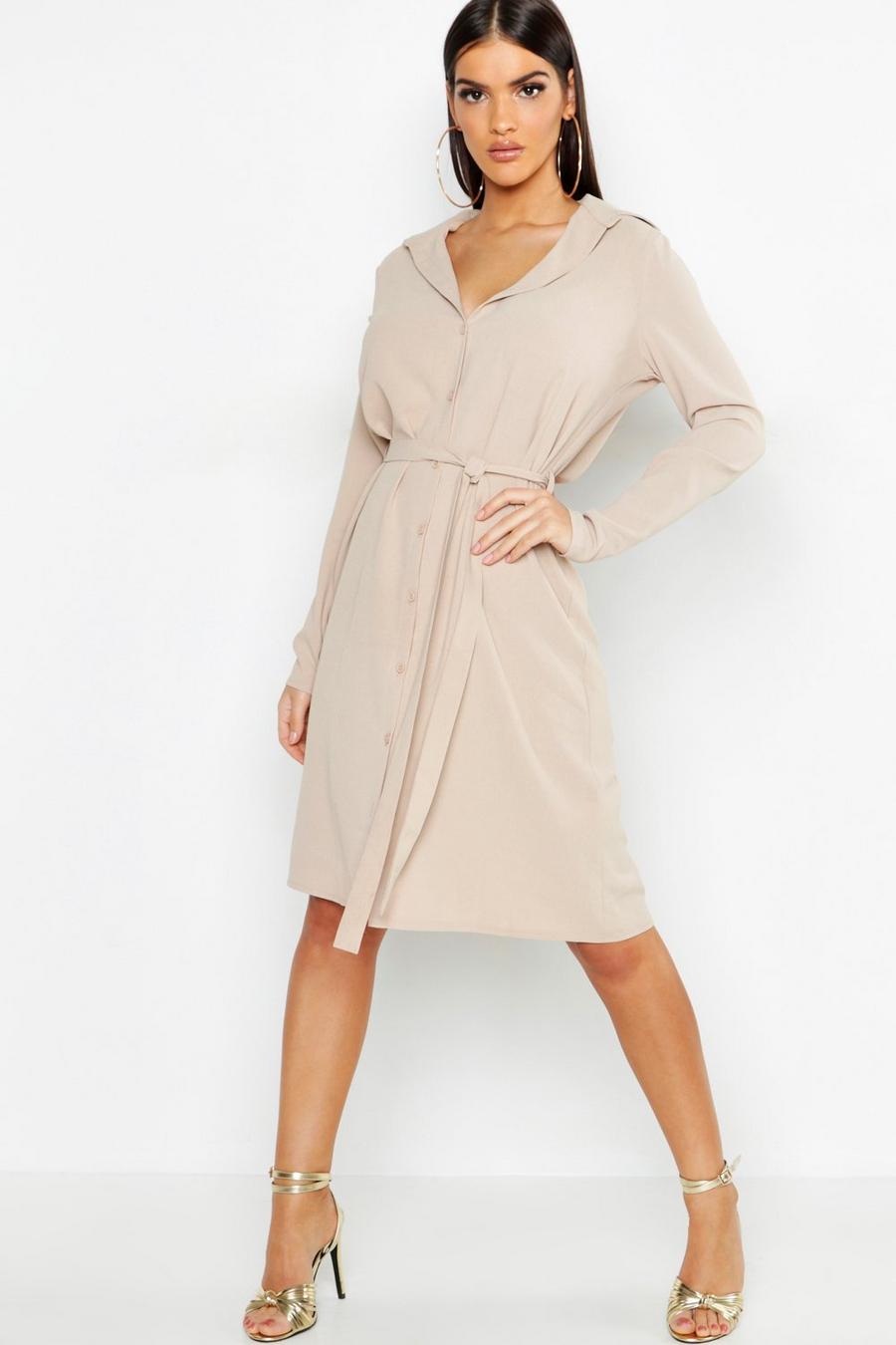 Woven Belted Shirt Dress image number 1