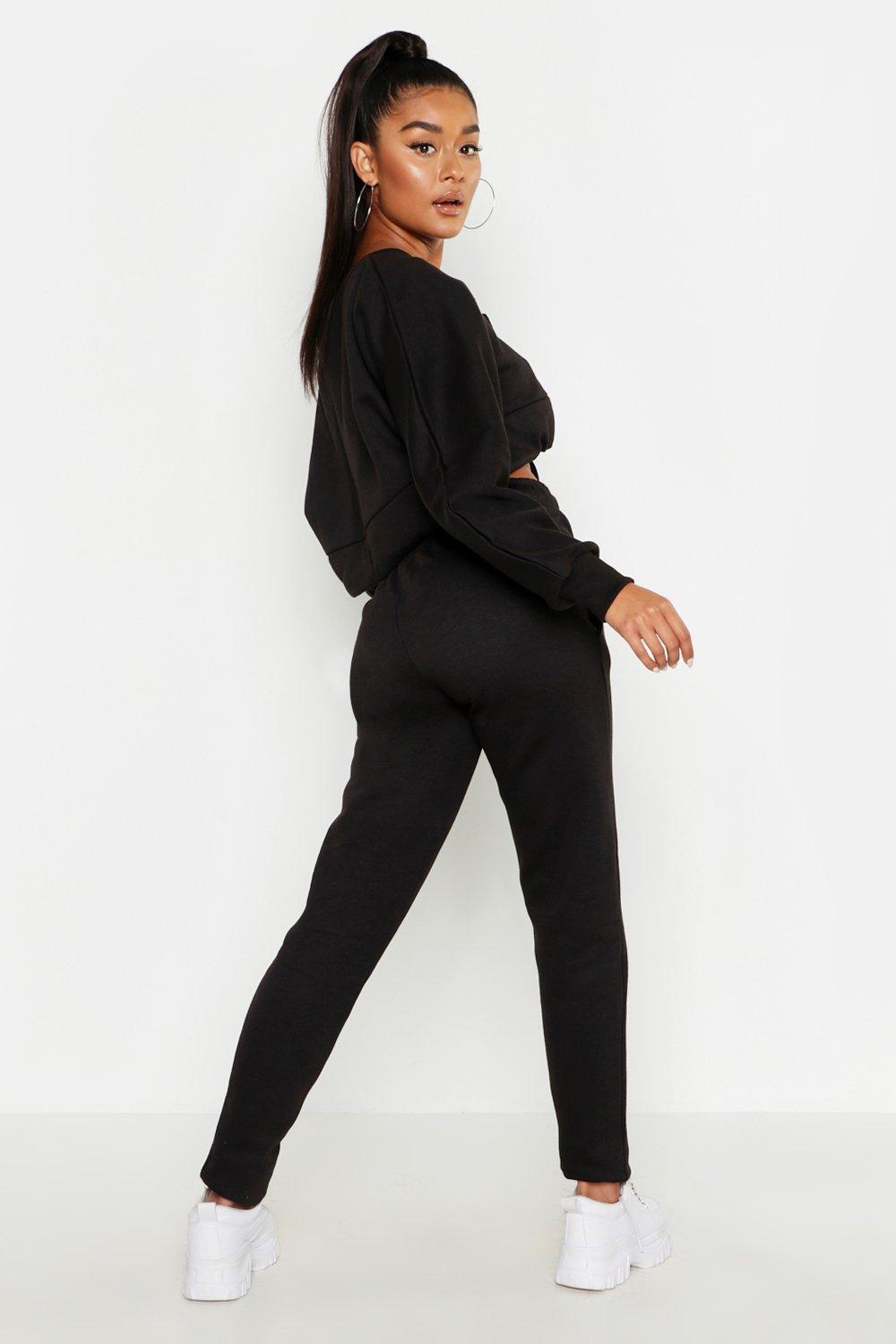 Off The Shoulder Gathered Hem Sweats Jogger Set