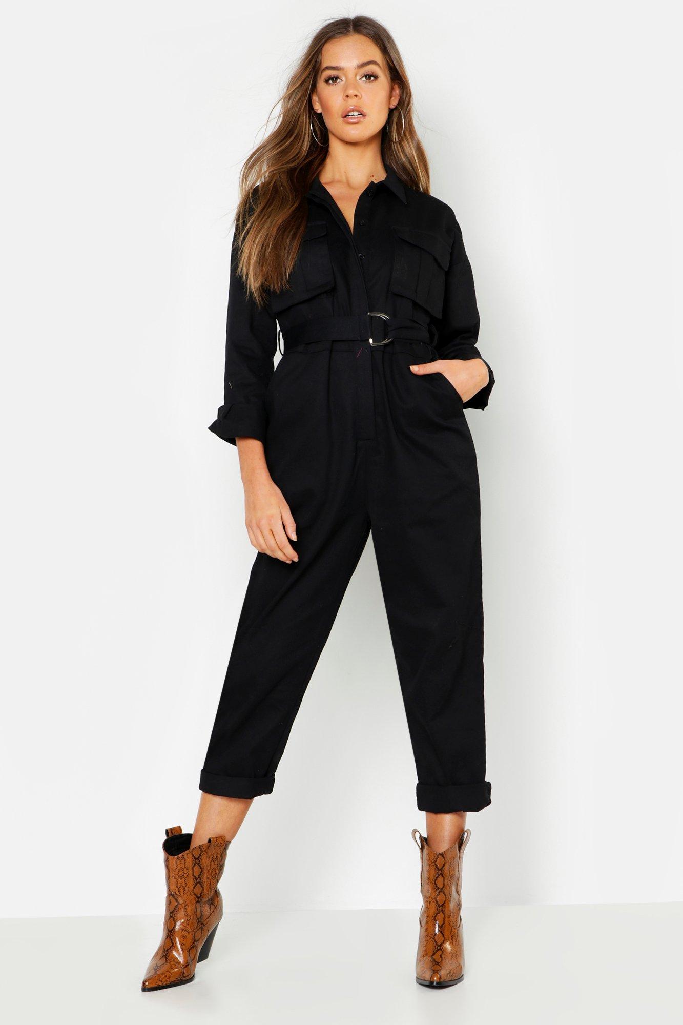 black utility boiler suit