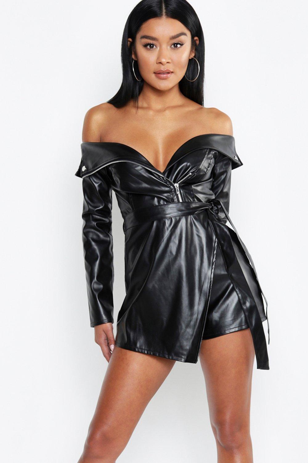 leather look playsuit