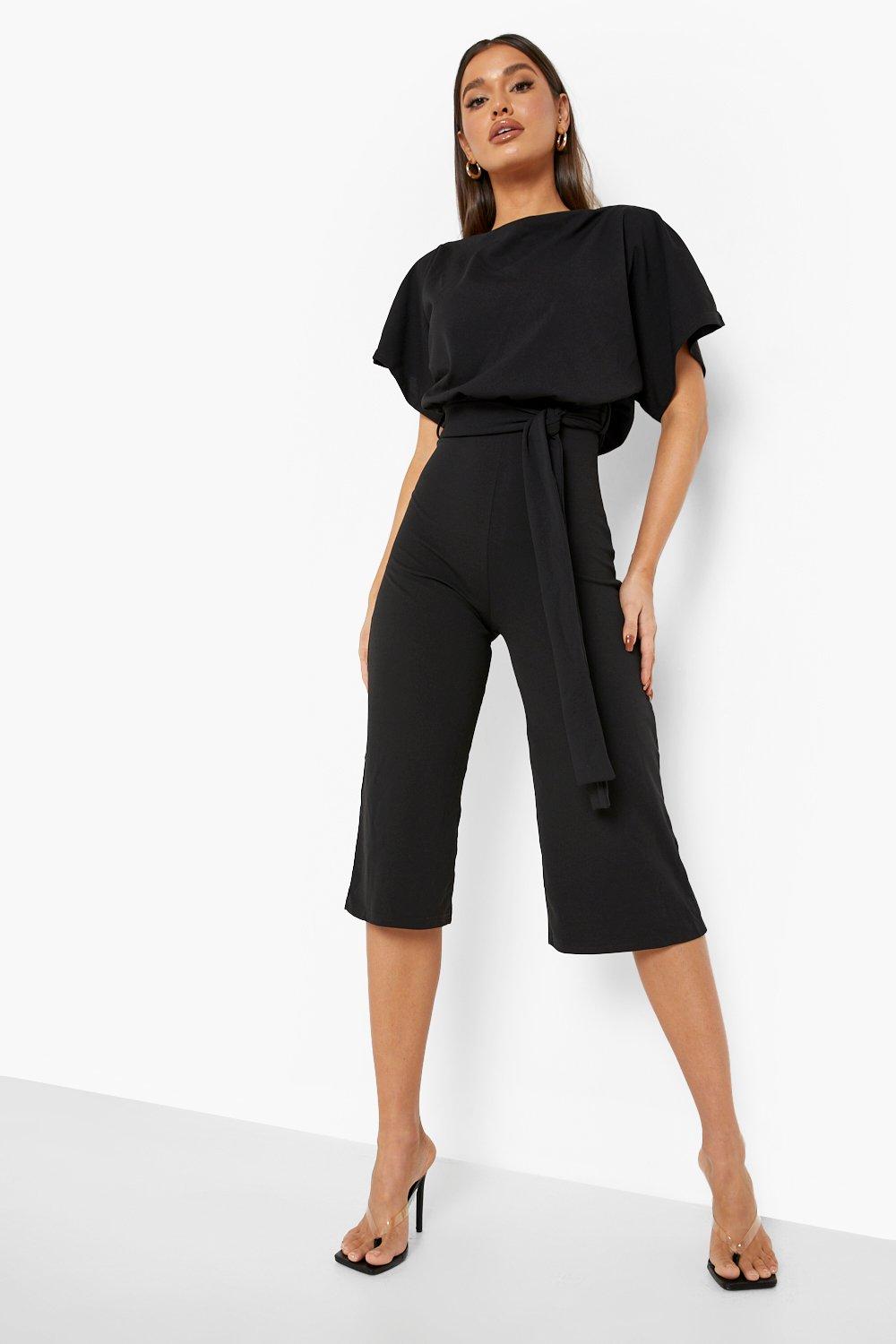 Tie waist 2024 culotte jumpsuit