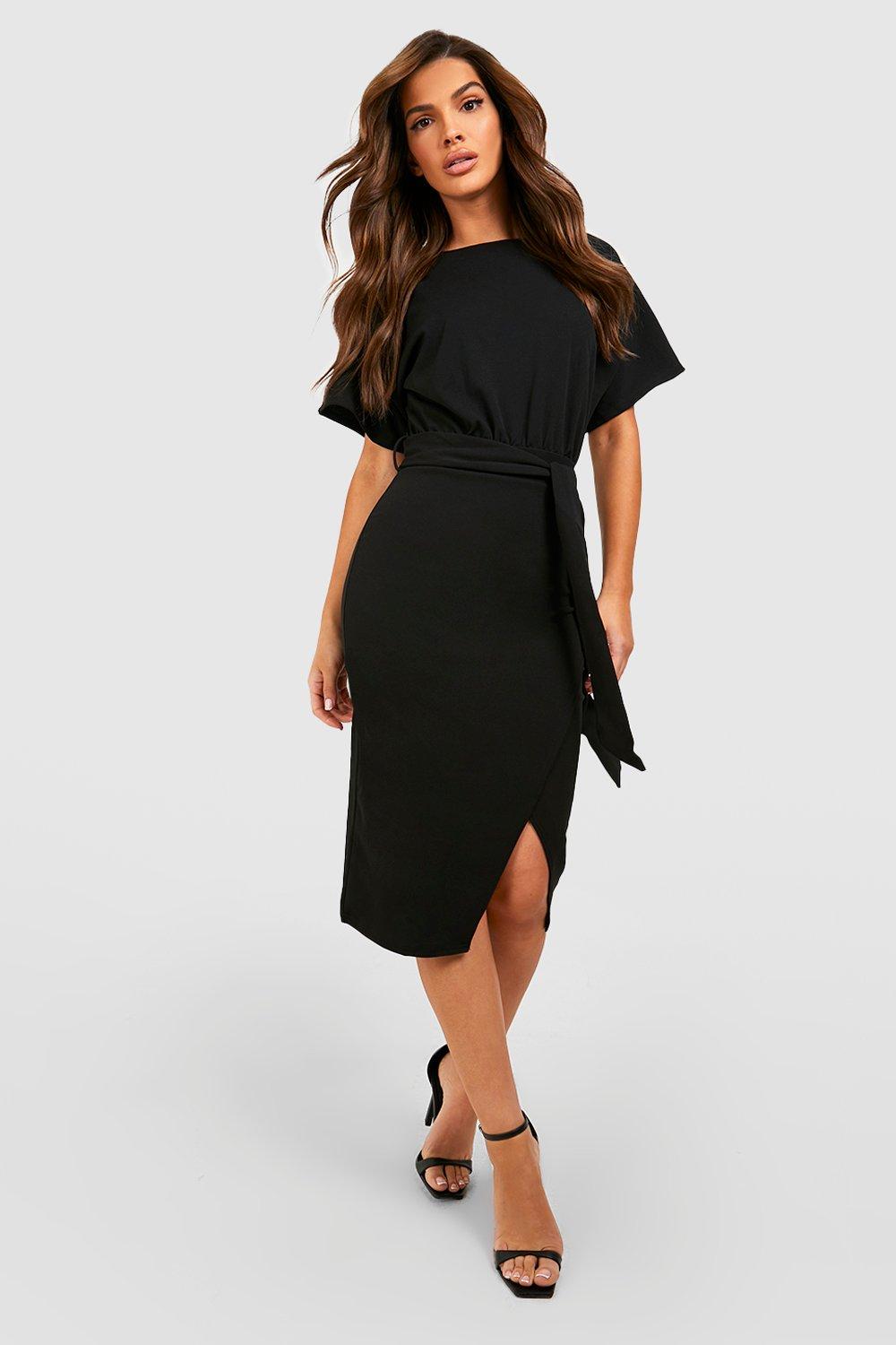 boohoo tie waist dress