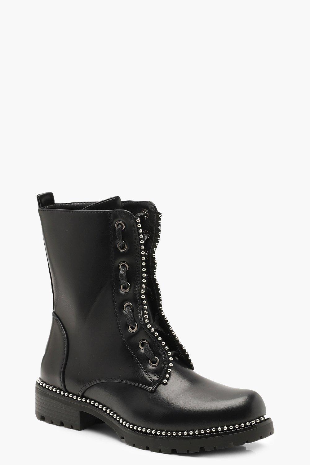 chunky biker boots