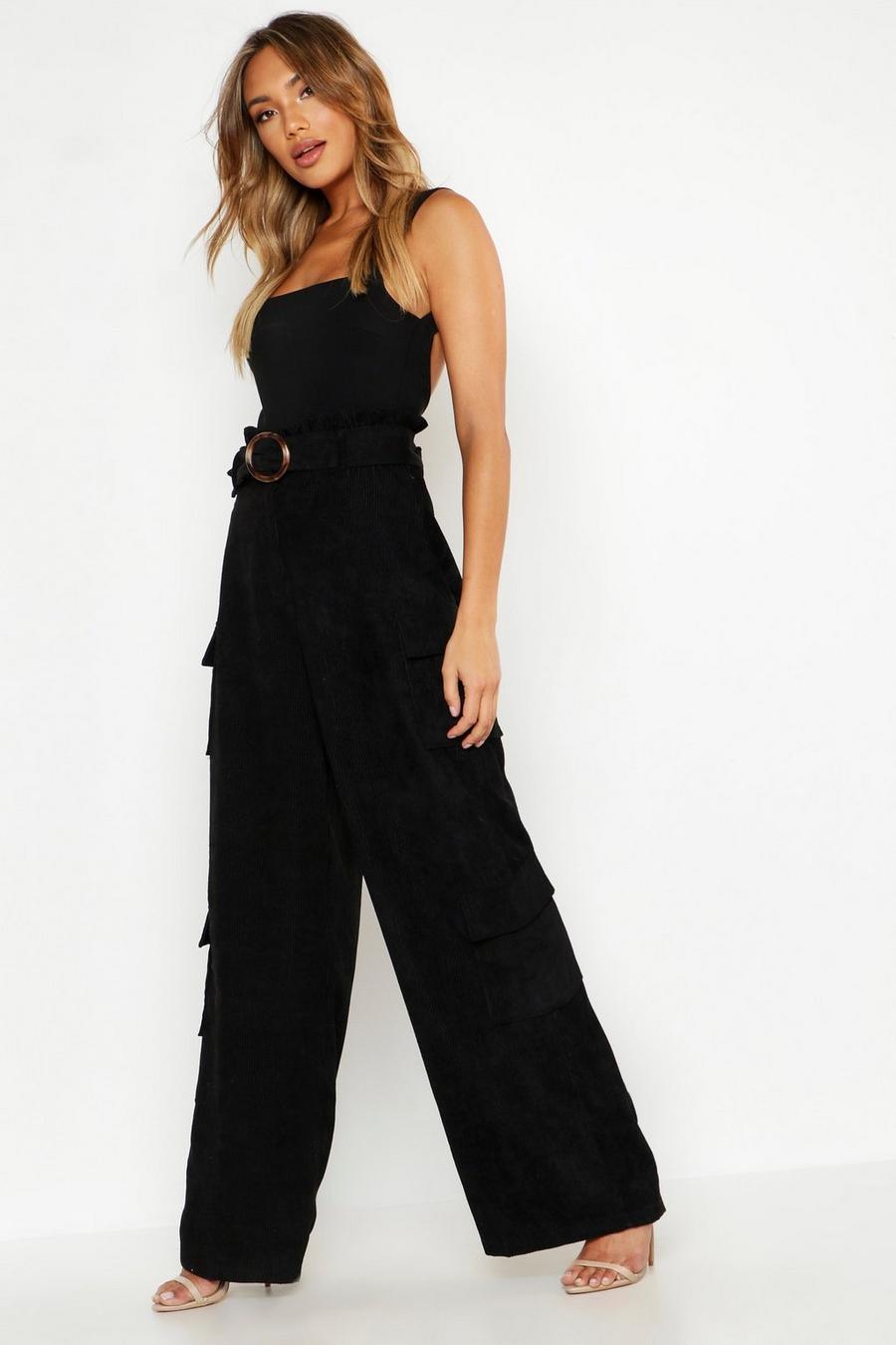 Cord Paperbag Wide Leg Cargo Trouser image number 1