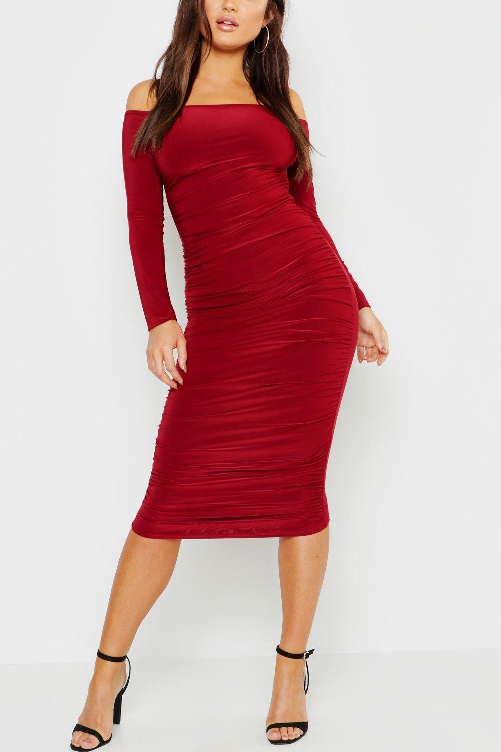 Vestido rojo a online la rodilla