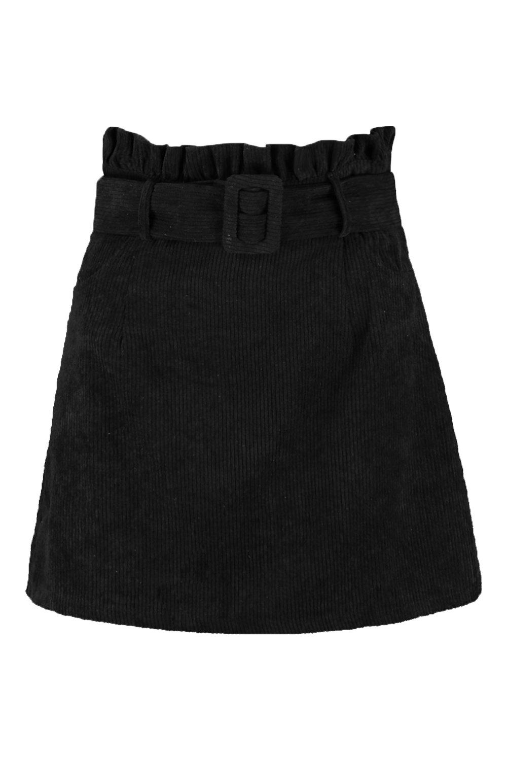 Cord Belted Mini Skirt