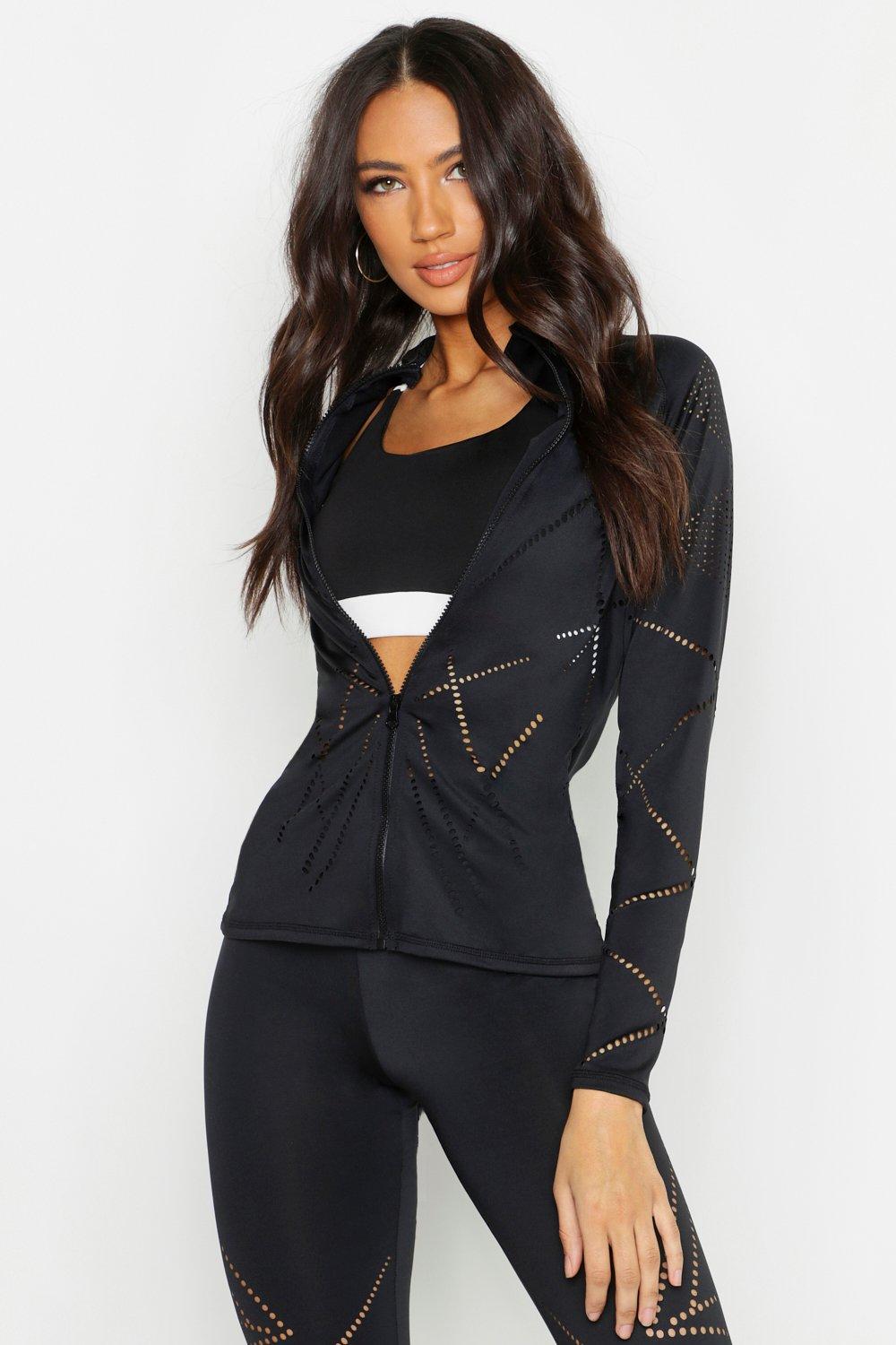 black zip up gym jacket