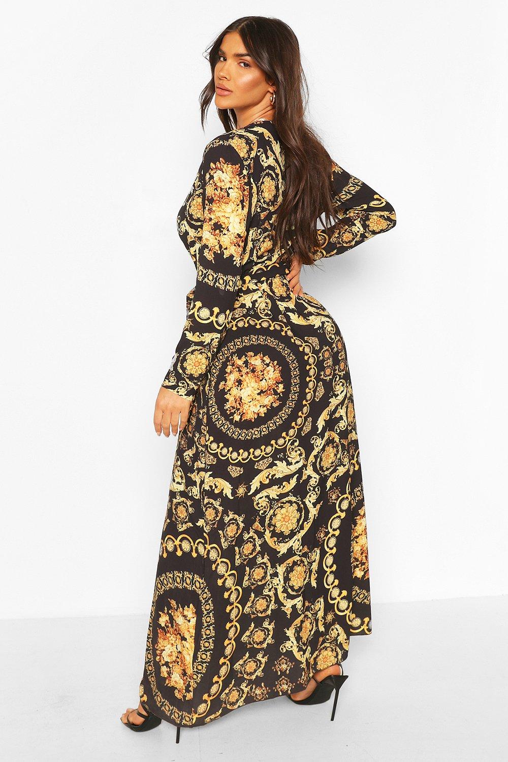 Boohoo chain print outlet dress