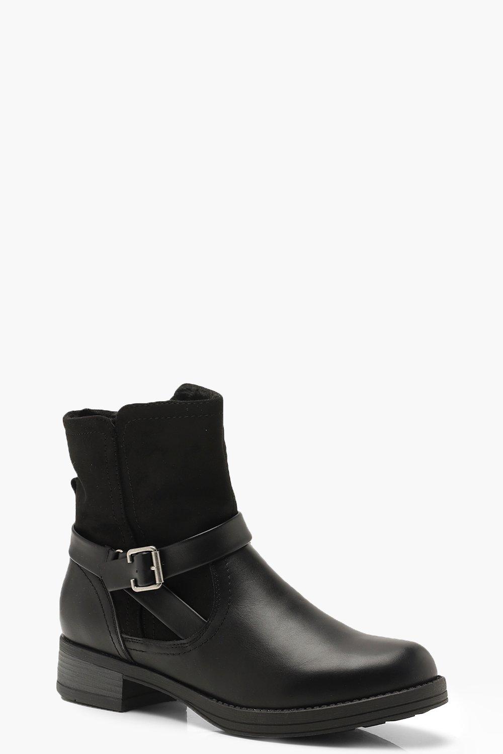 fleece lined biker boots