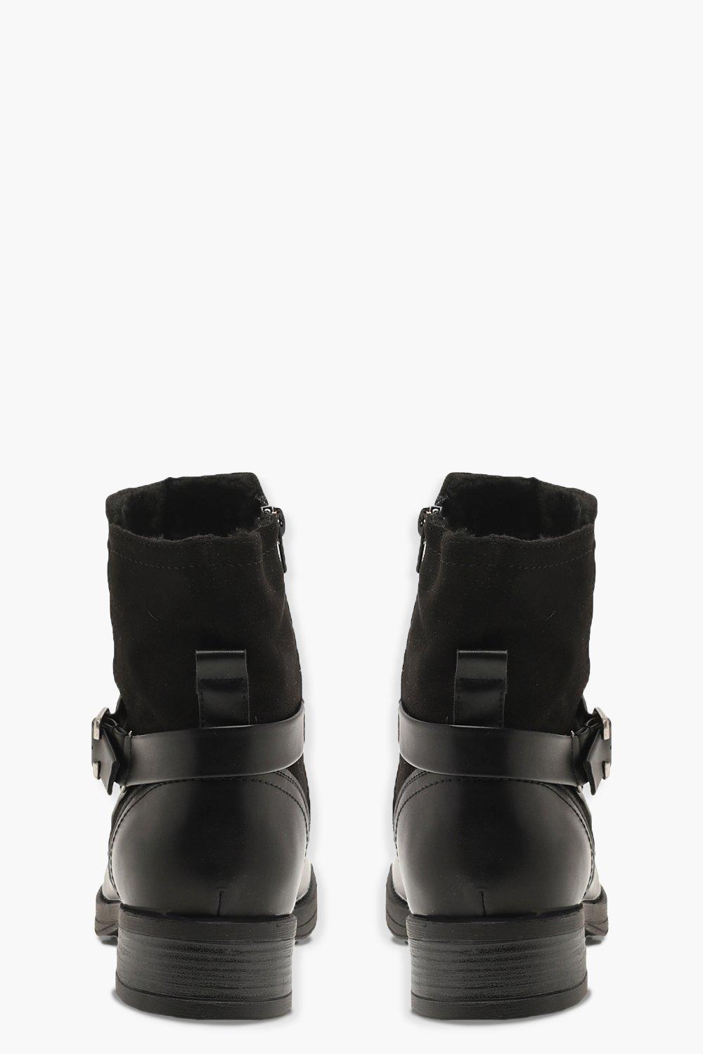 Fleece lined biker boots online