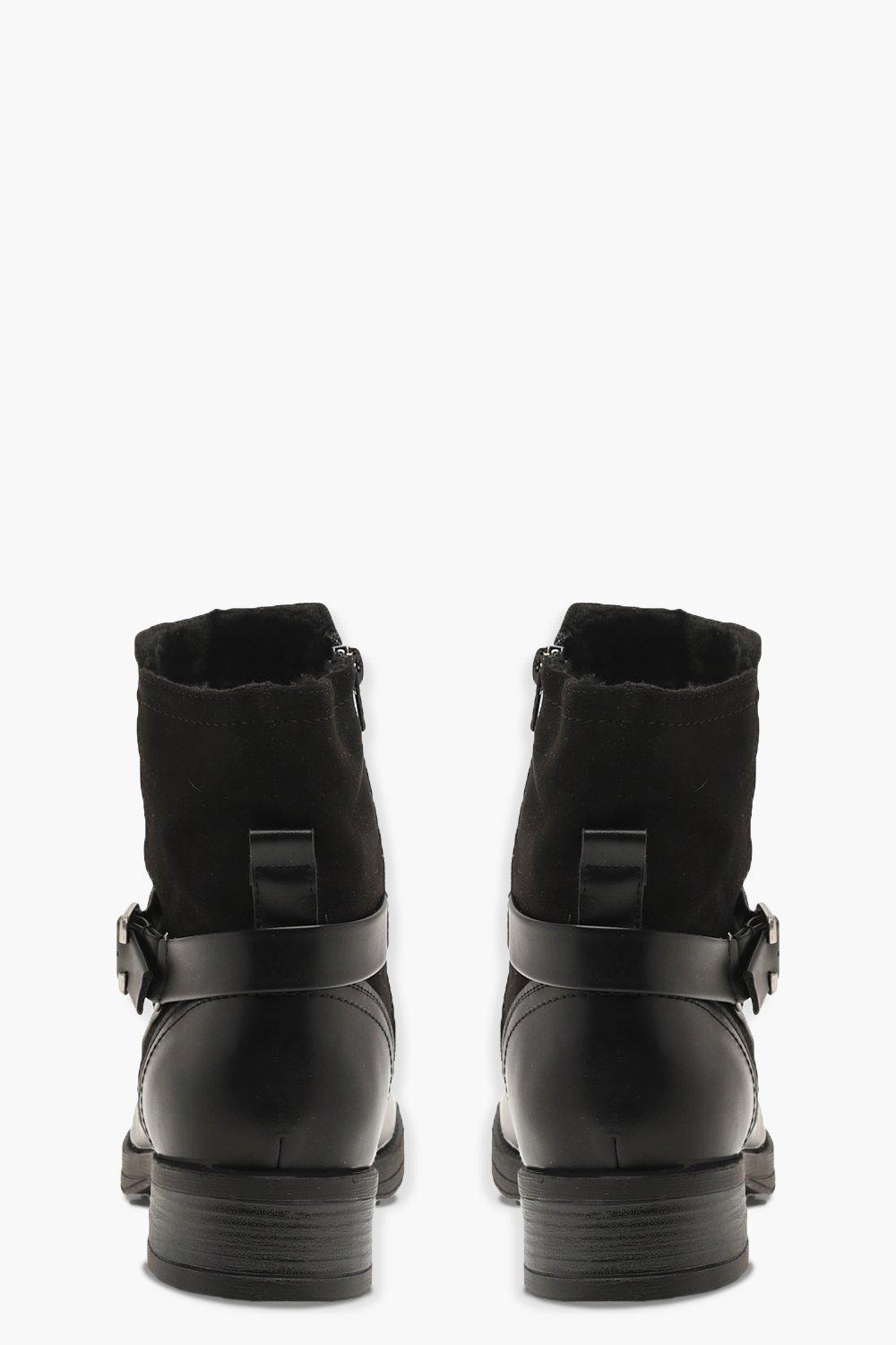 Fleece lined biker boots online