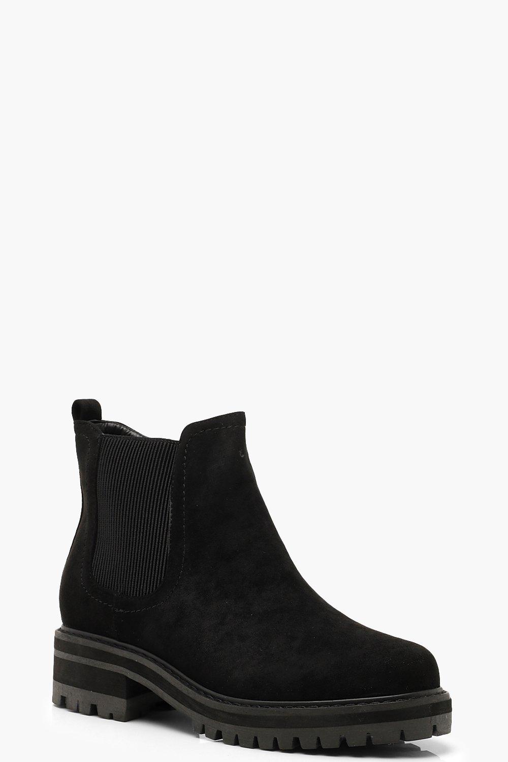 boohoo chunky heel chelsea boot