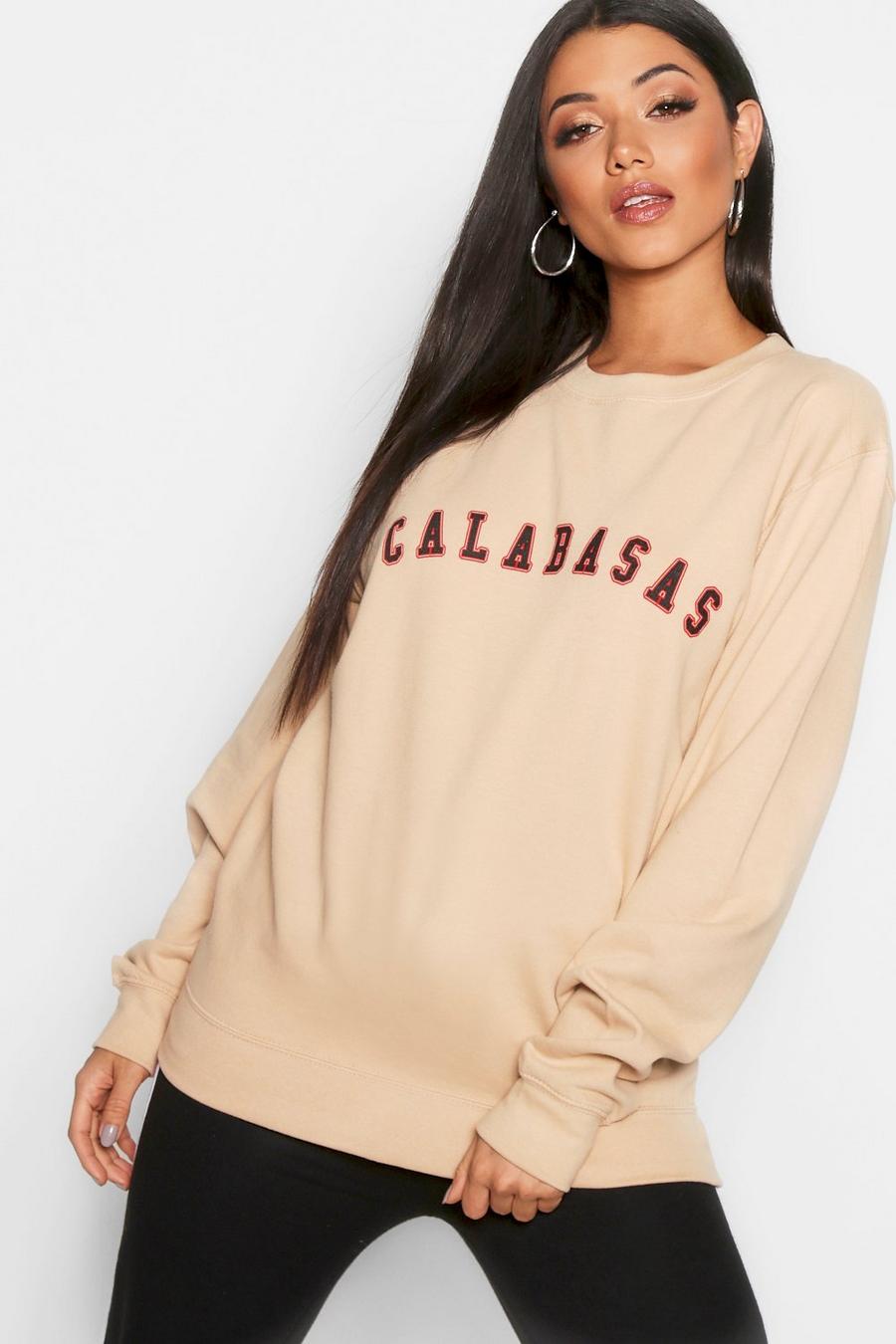 Sweatshirt mit Slogan Calabasas, Hautfarben image number 1
