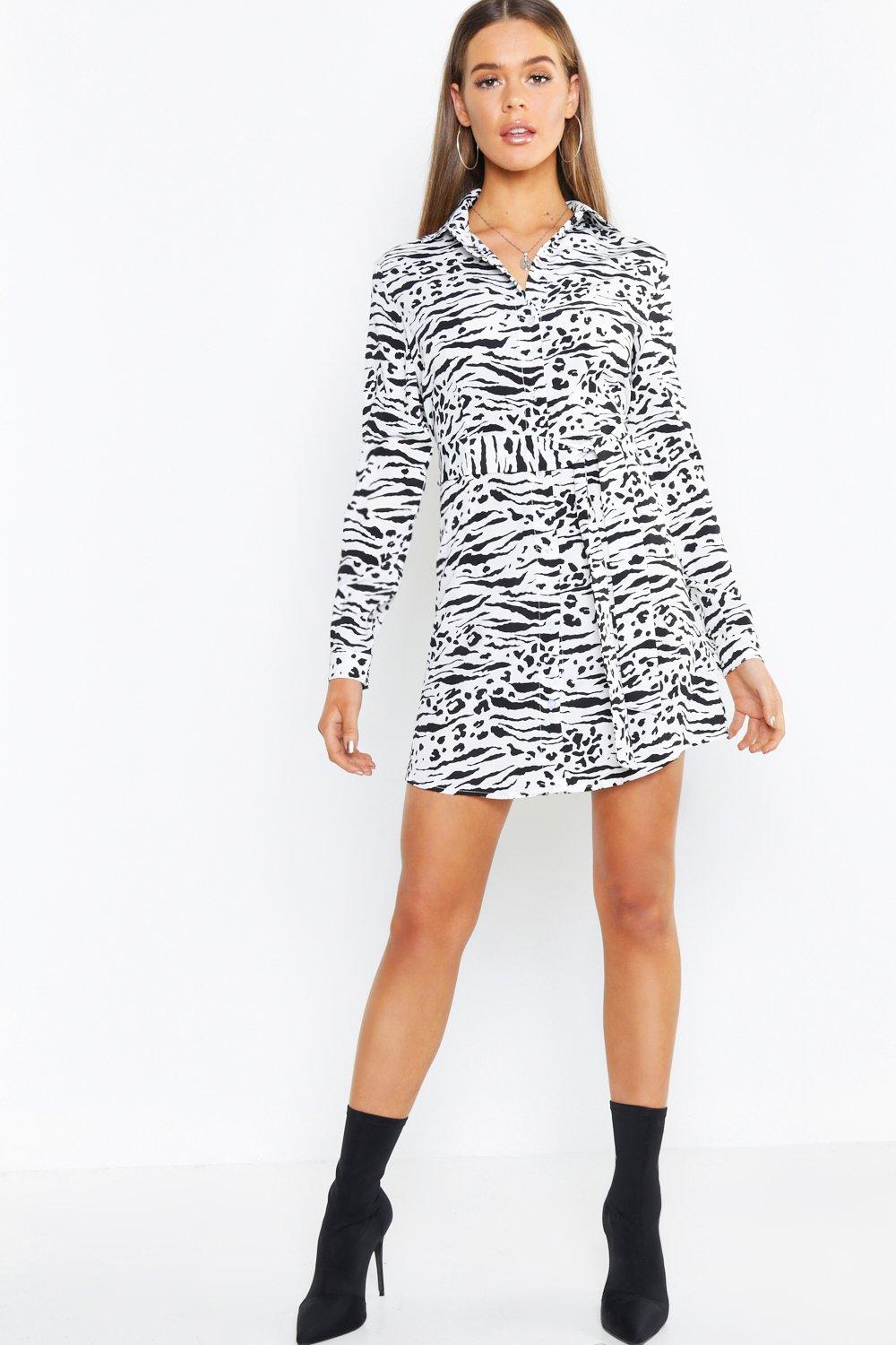 boohoo tiger print dress