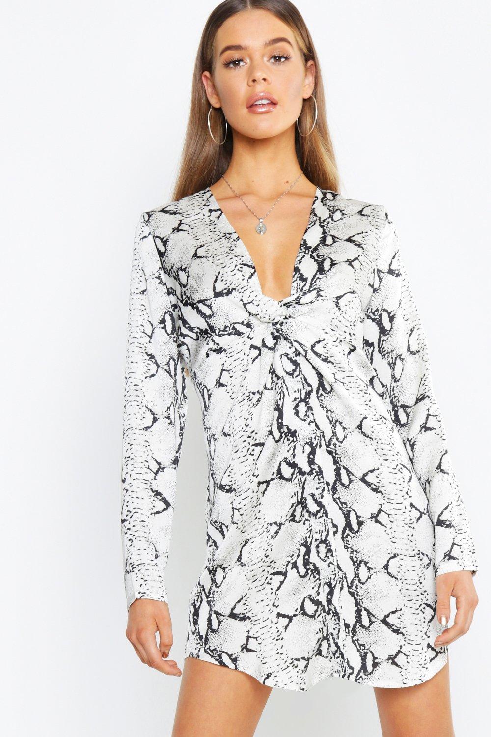 Grey snake print shirt dress hotsell