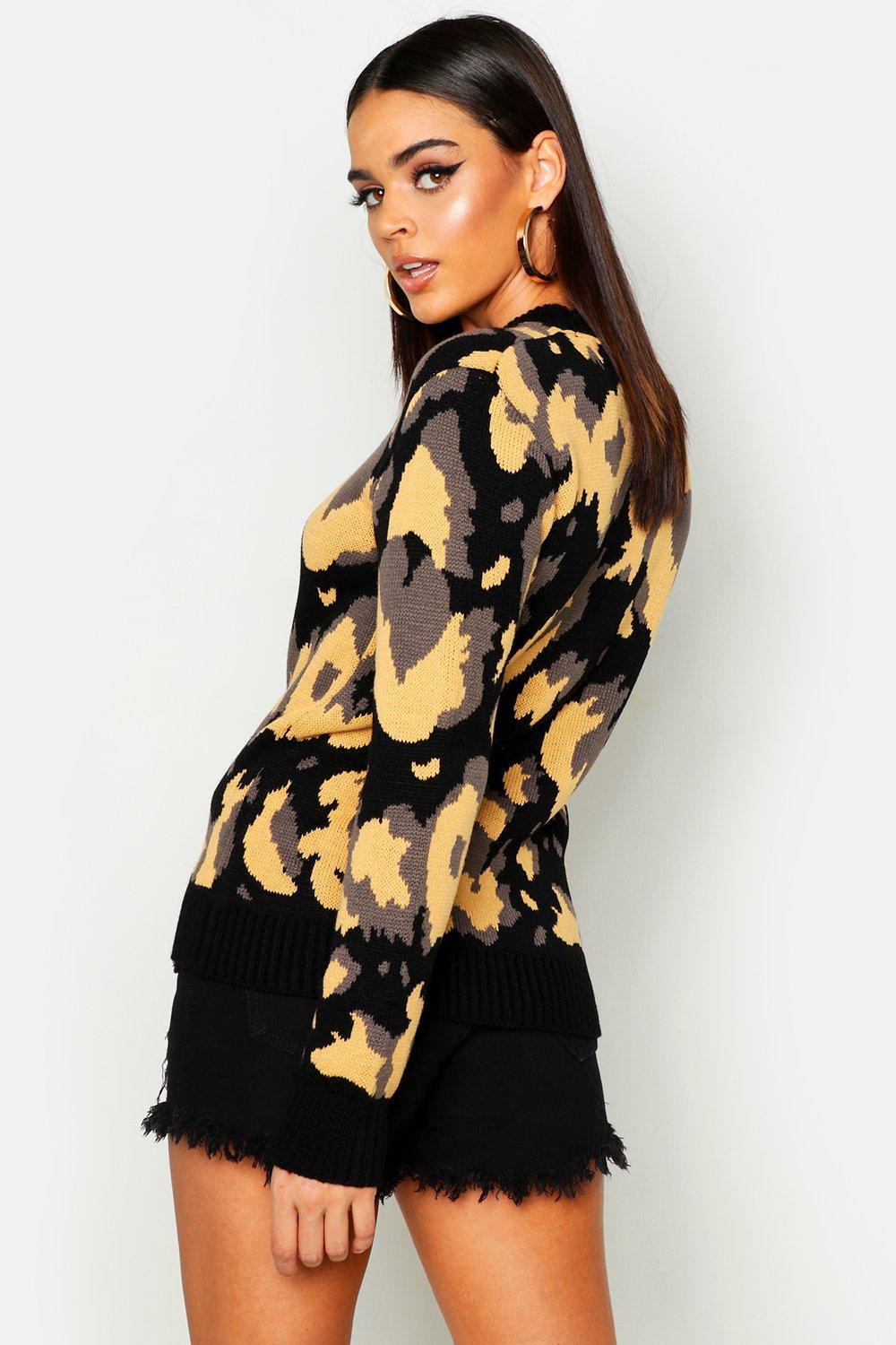 Boohoo leopard cheap jumper