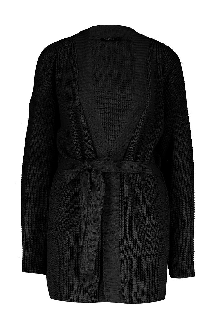 Belted Longline Cardigan | boohoo Belted Longline Cardigan | boohoo