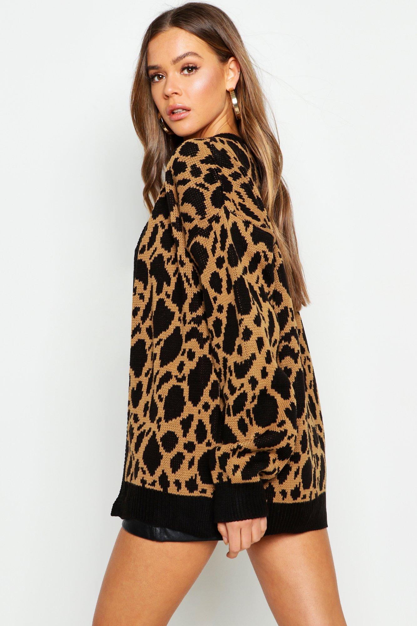 Boohoo shop leopard cardigan