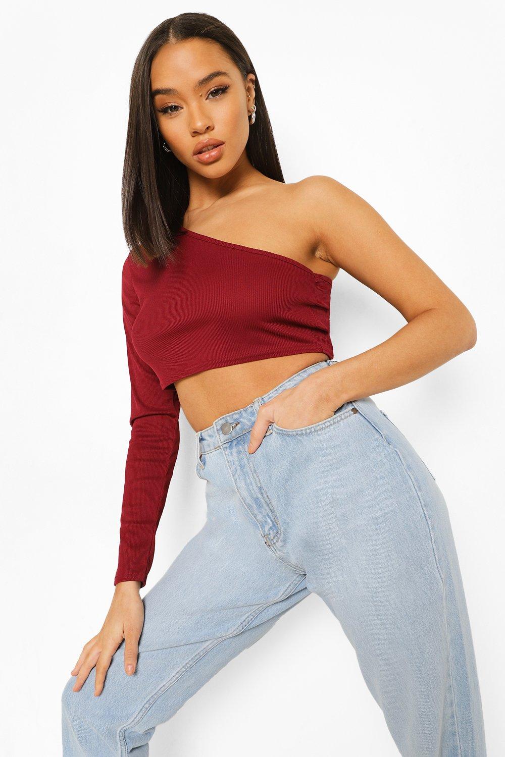 boohoo one shoulder top