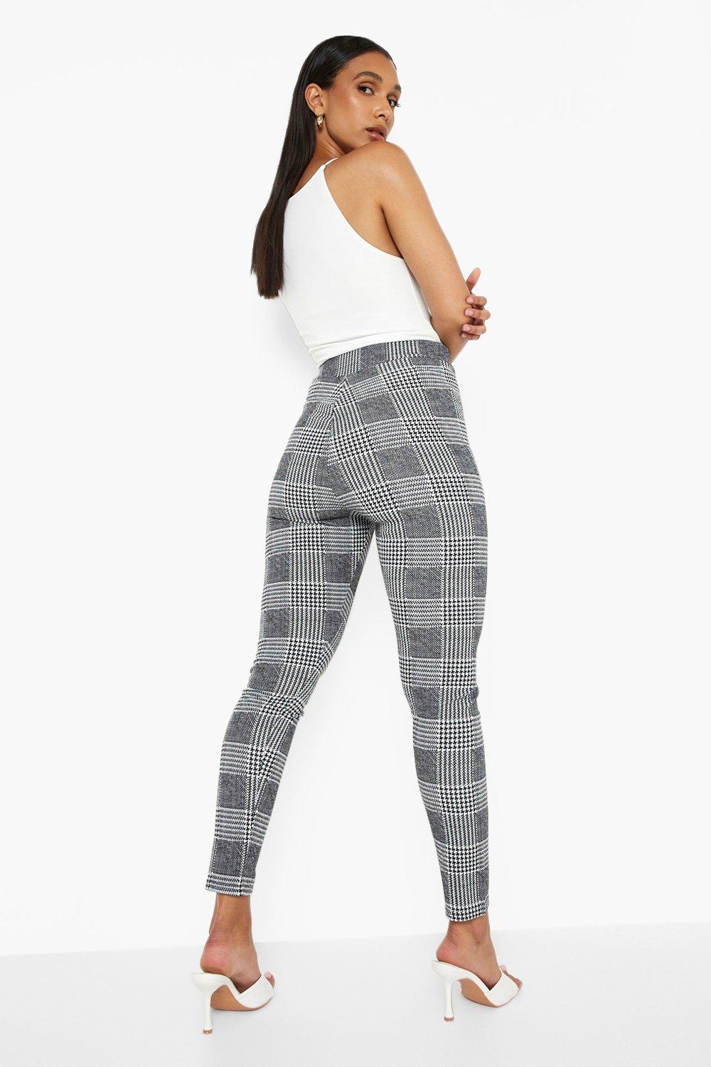 black check skinny trousers