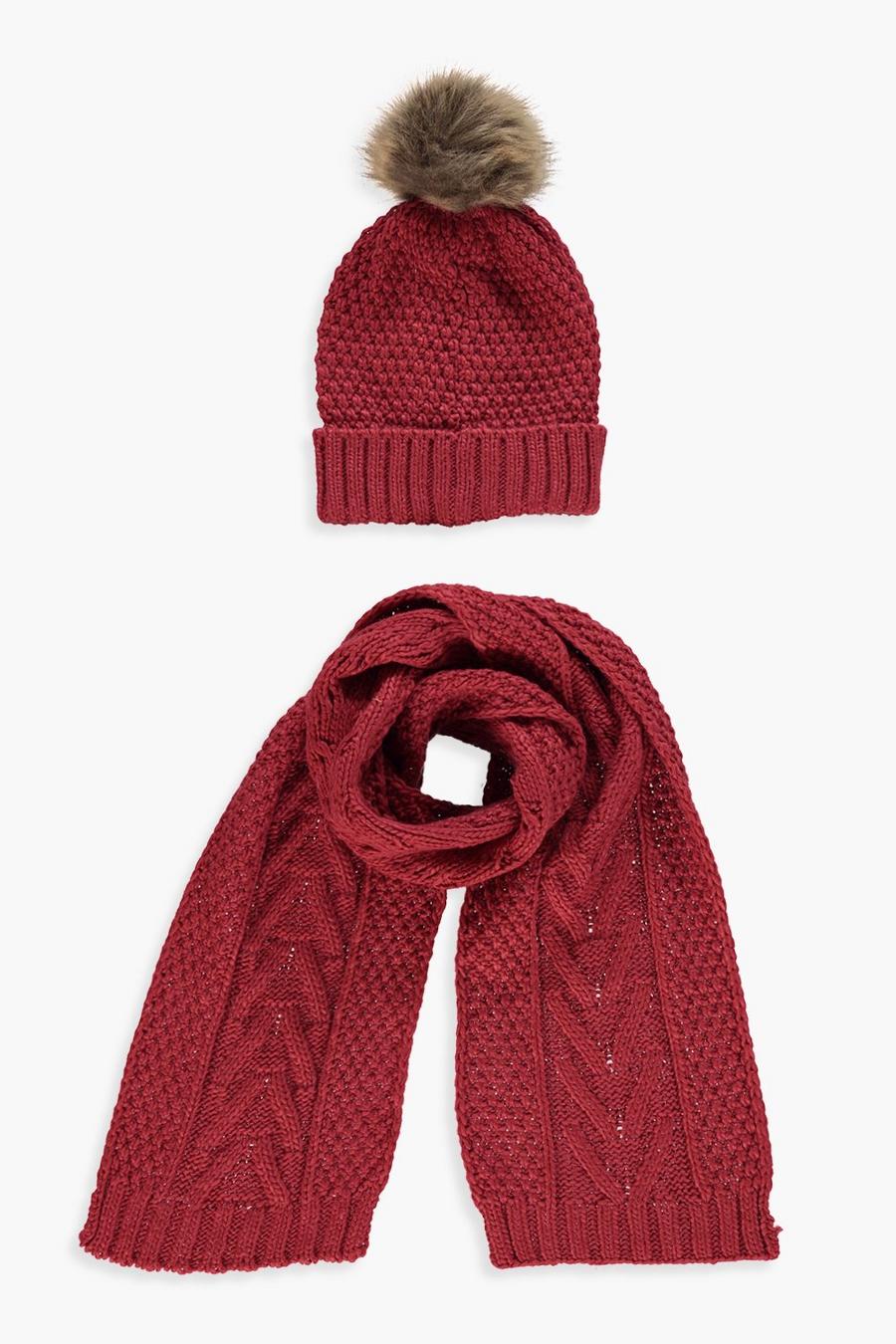 Cable Knit Hat & Scarf Set image number 1