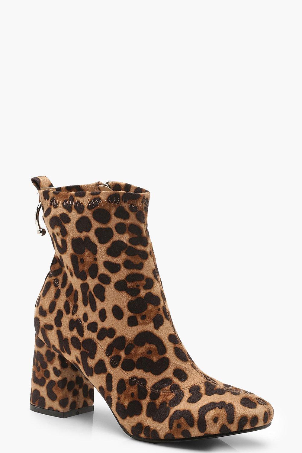 bottine chaussette leopard