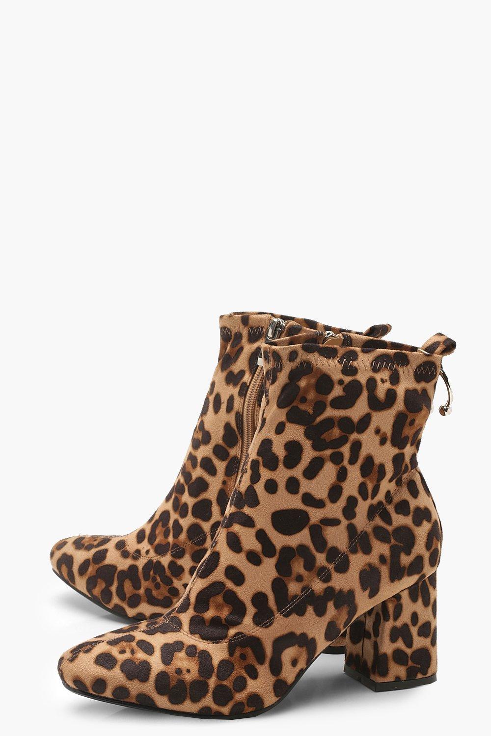 Bottes chaussettes talons carr s l opard