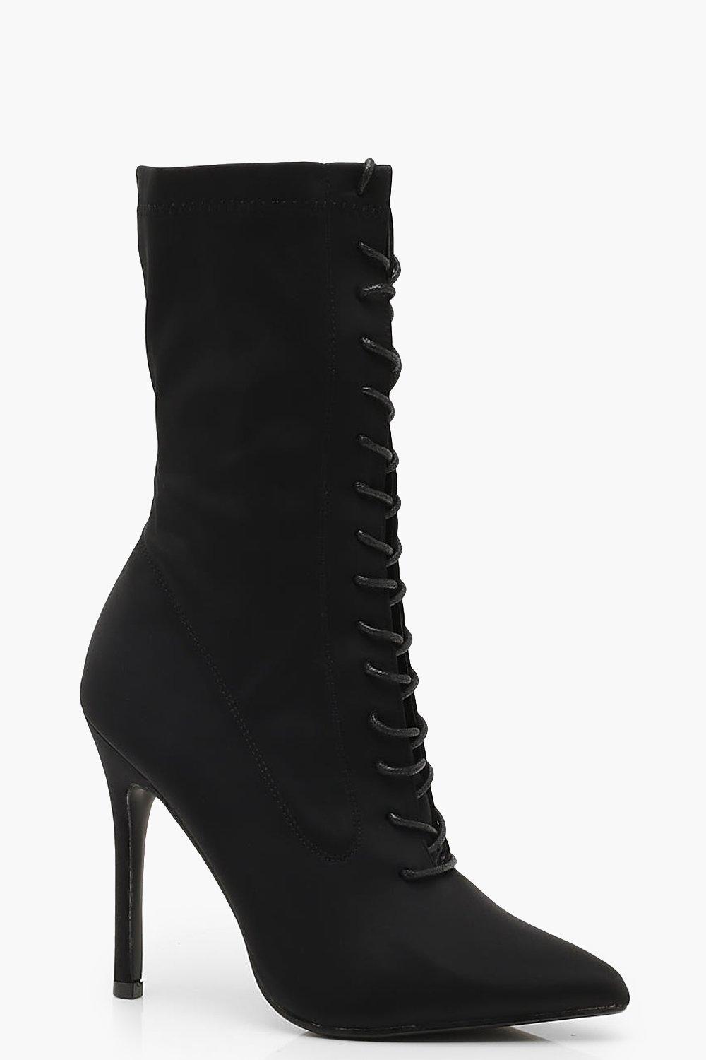 lace up heeled shoe boots
