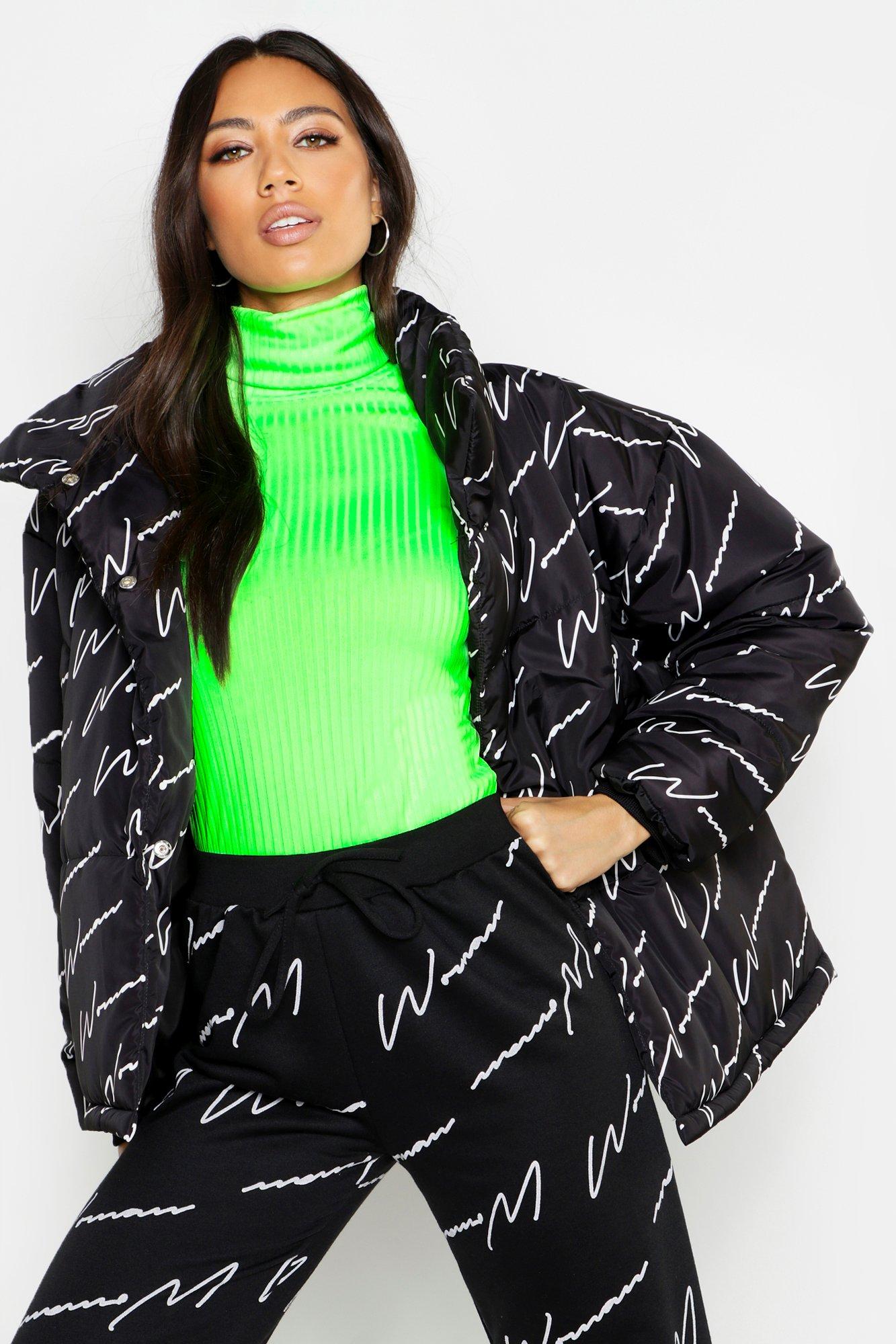 printed puffer jacket