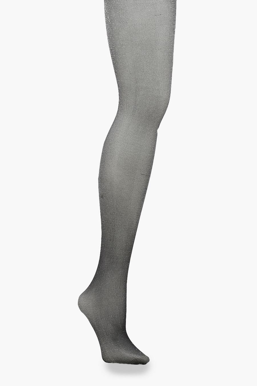 Silver Shimmer Metallic Tights image number 1