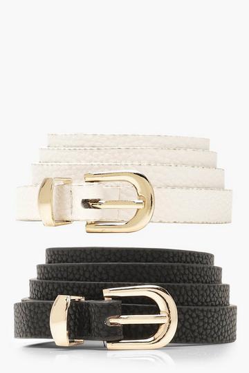 set van 2 skinny riem meerdere