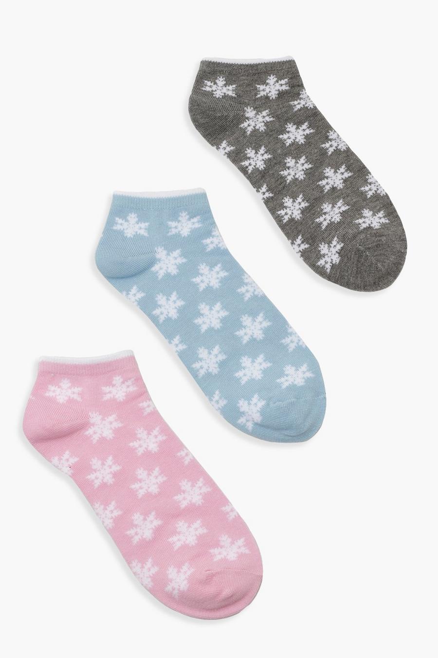 Multi Snowflake Socks 3 Pack image number 1