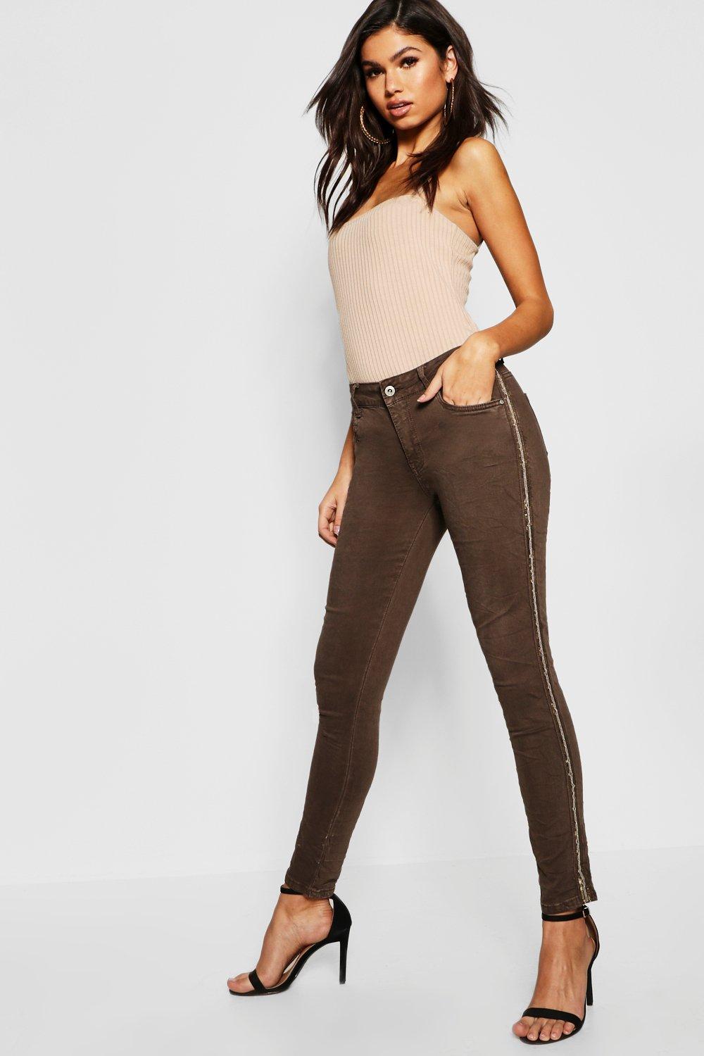 Sequin side stripe jeans clearance