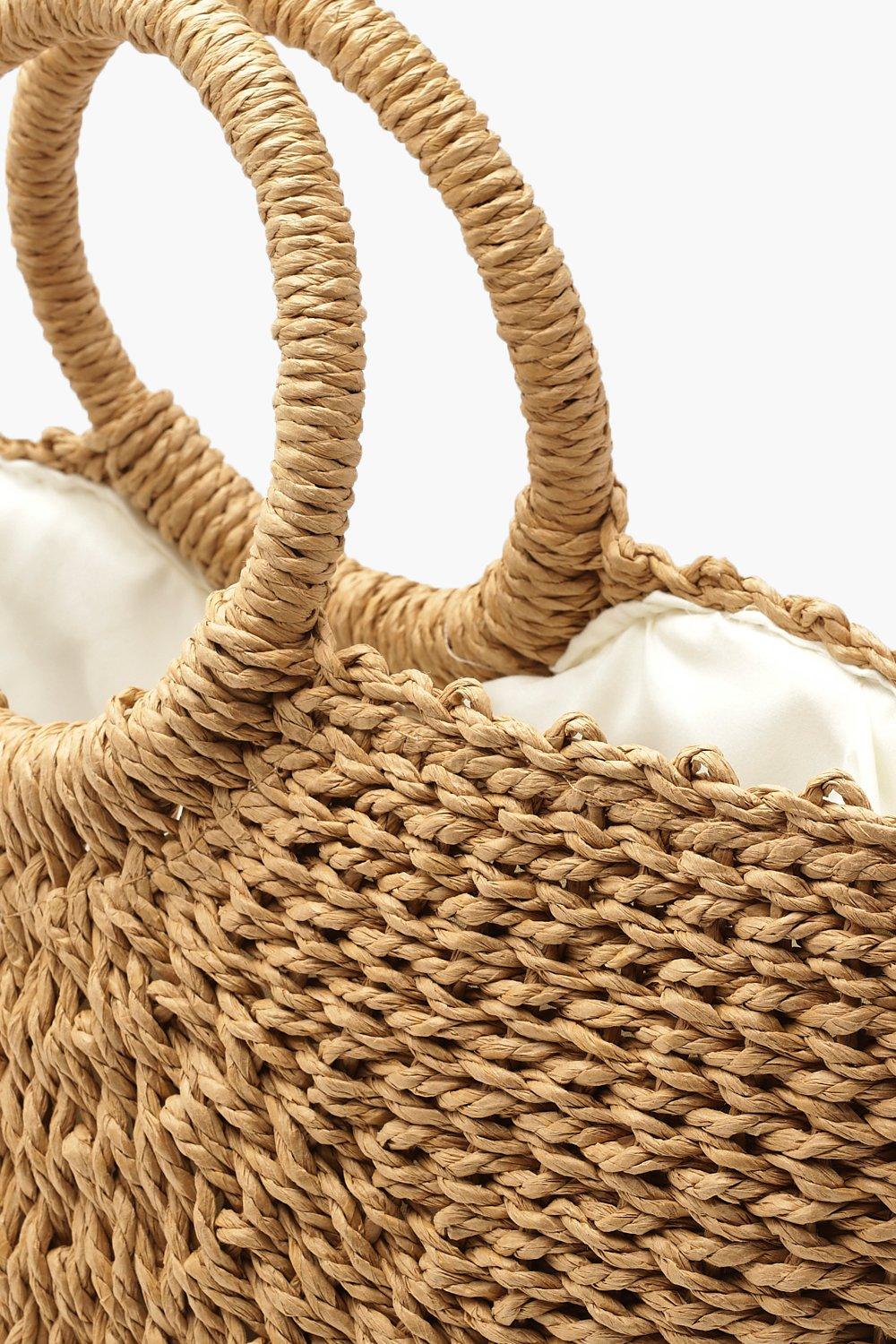 Straw circle tote bag online