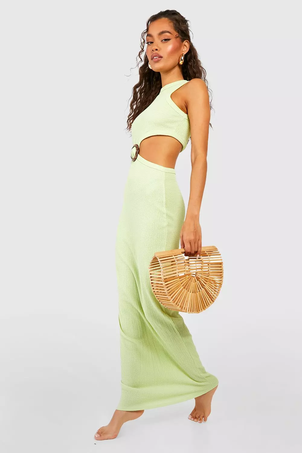 Natural Wooden Structured Grab Bag - Small alternative image