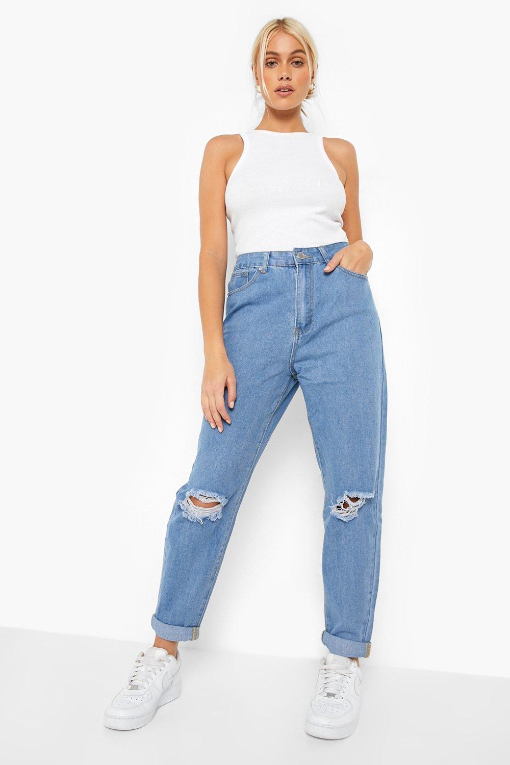 distressed boyfriend jeans