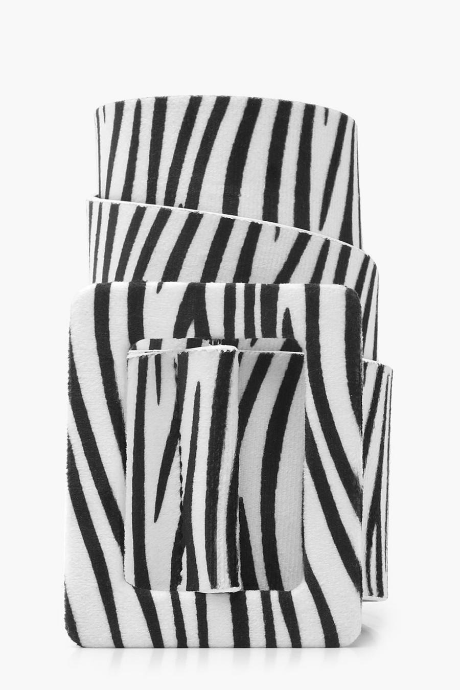 Cintura in camoscio zebrato con fibbia autobloccante image number 1