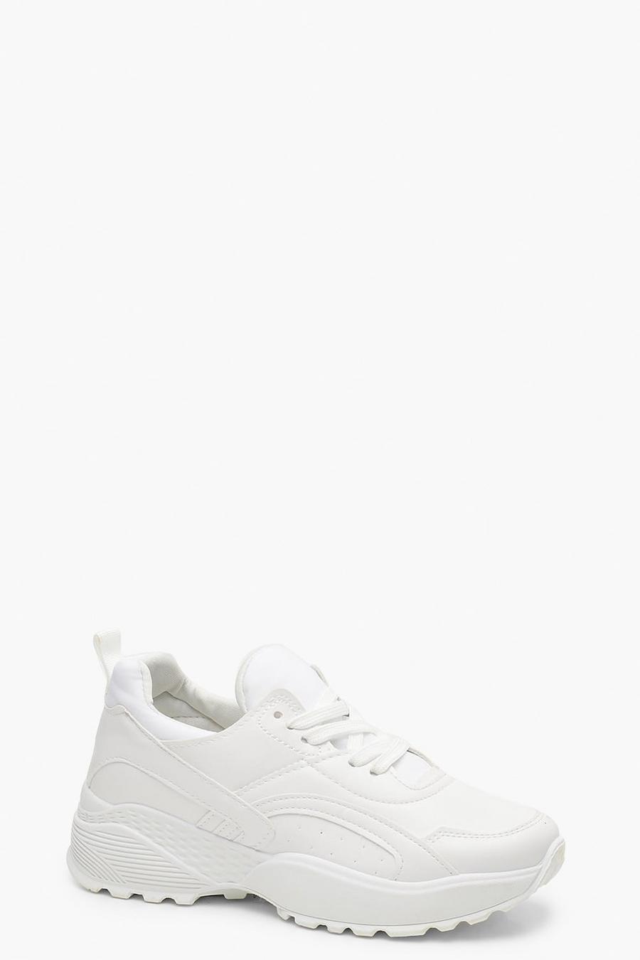 White Chunky Dad Sneakers image number 1