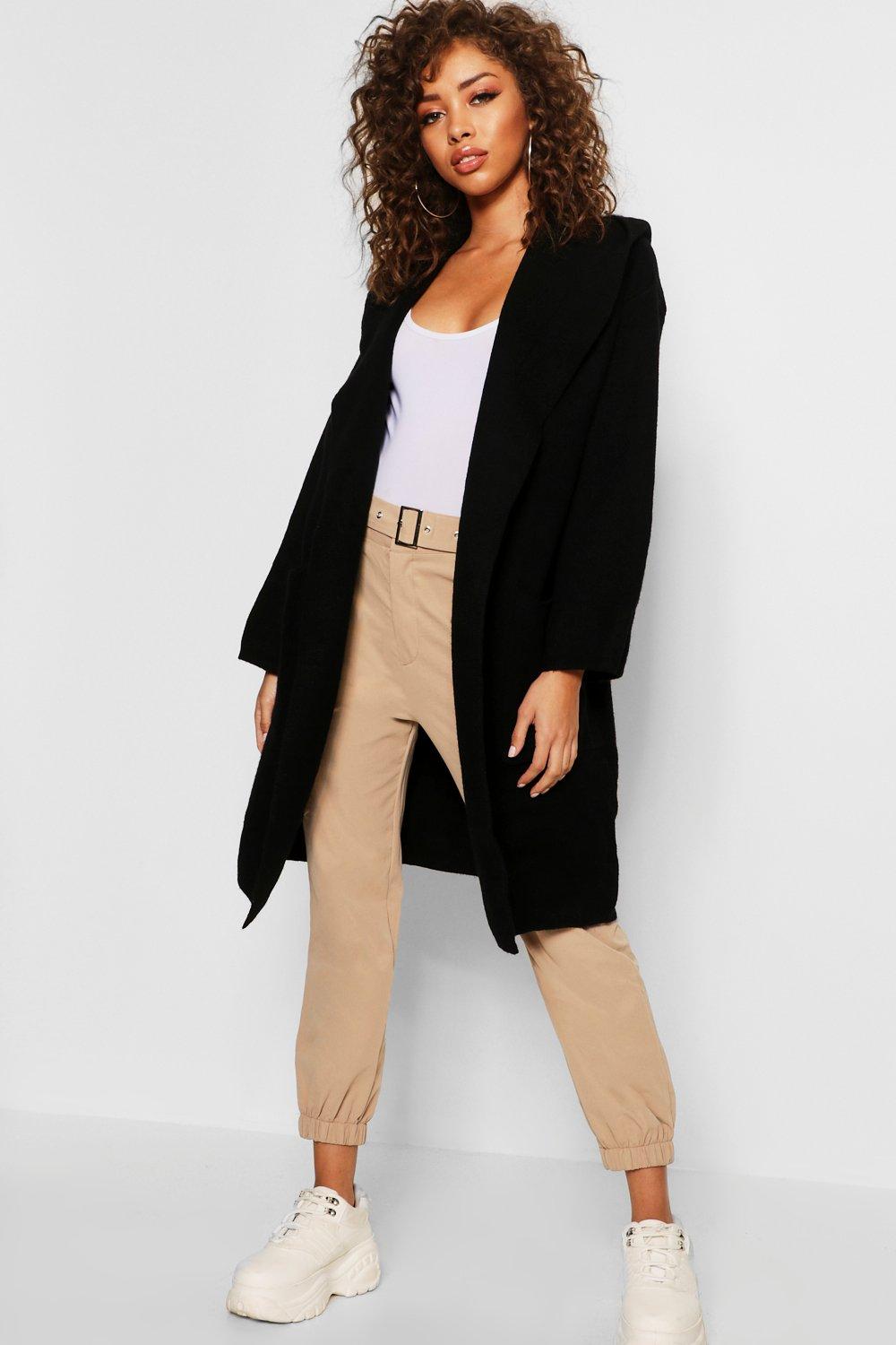 longline hooded cardigan