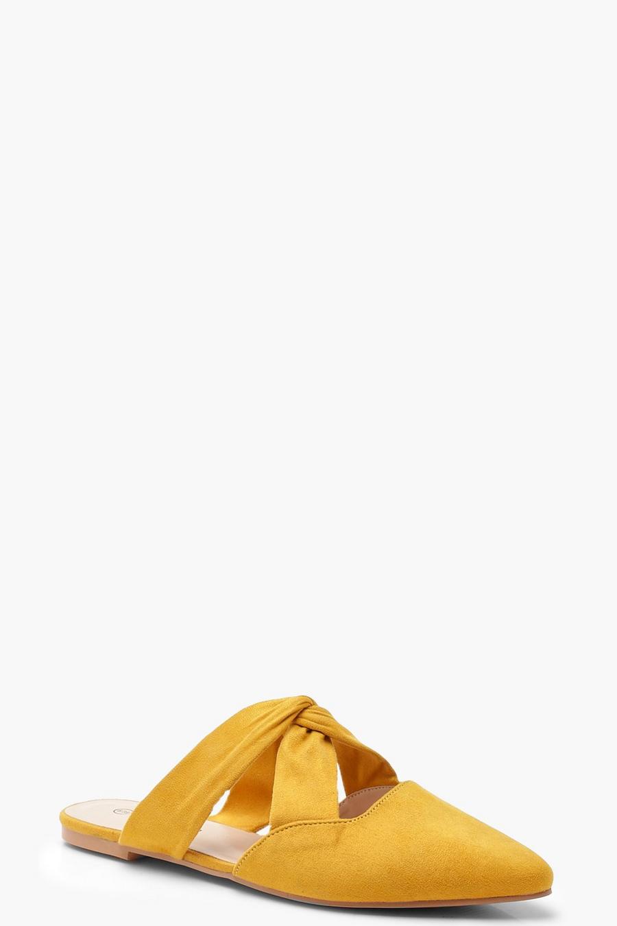 Mustard Spetsiga lågskor med korsade band image number 1