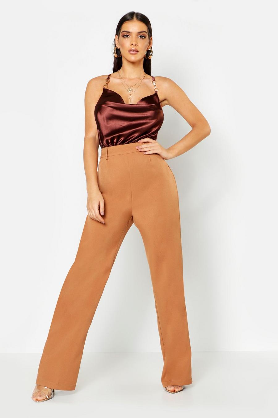 Camel Woven Wide Leg Trouser image number 1
