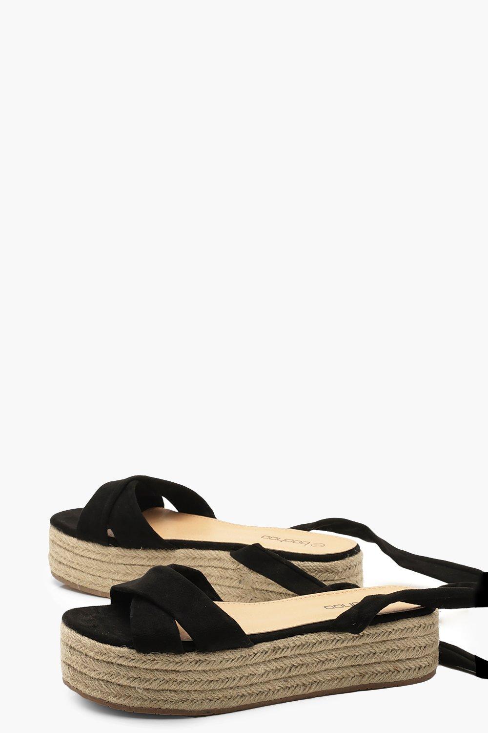 Wrap strap store espadrille flatforms