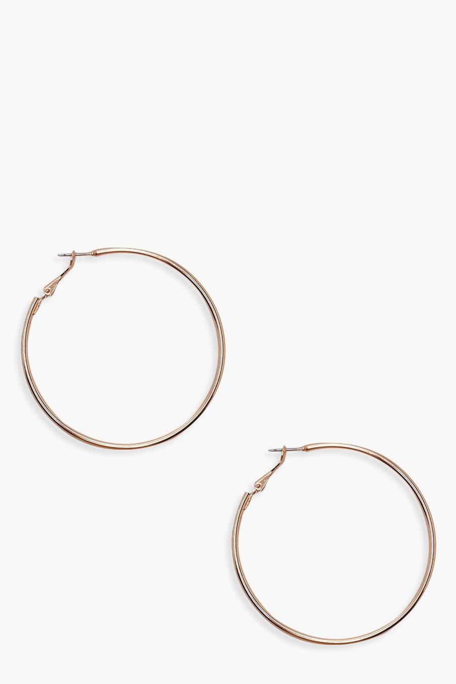 Rose gold metallic 6cm Hoop Earrings