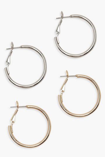 25mm Hoop Earrings 2 Pack multi