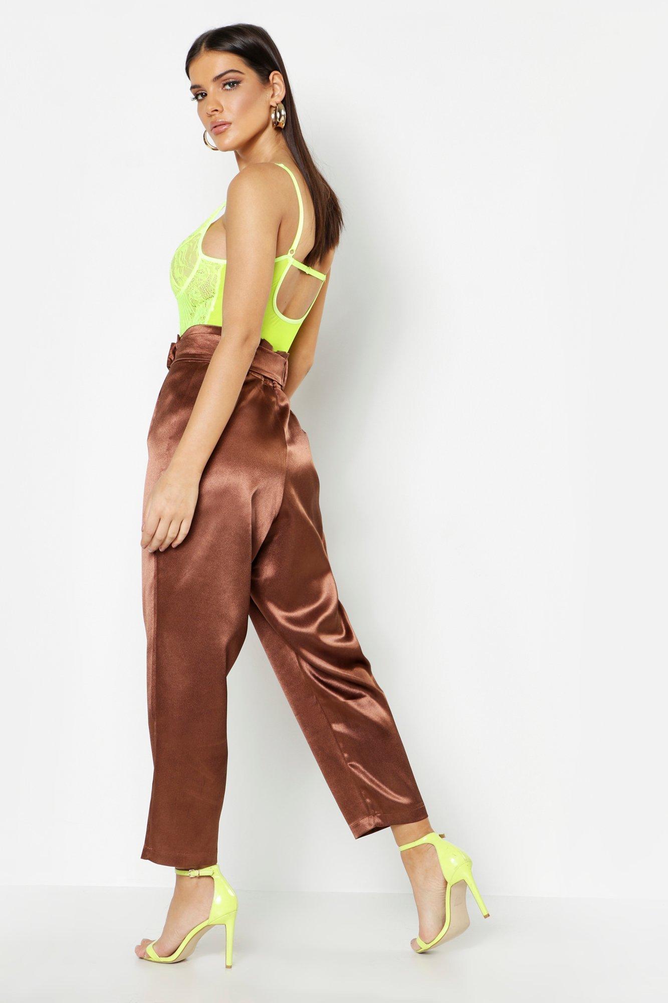 Satin sale paperbag trousers