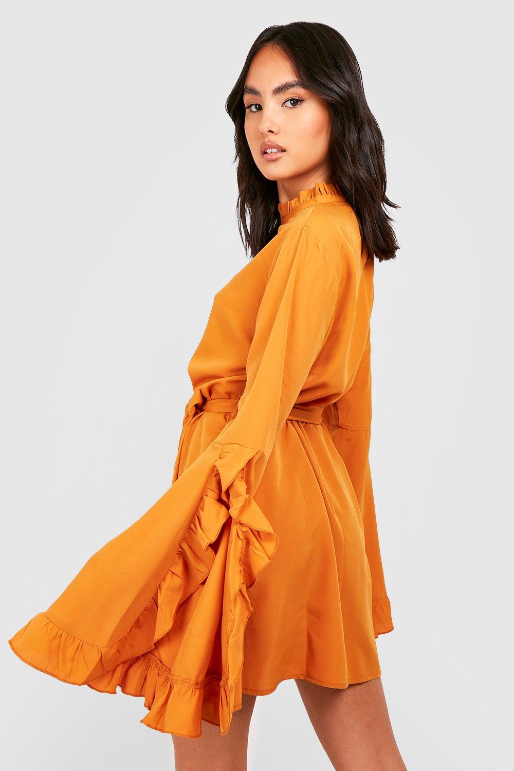 Boho High Neck Wide Sleeve Shift Dress boohoo AU