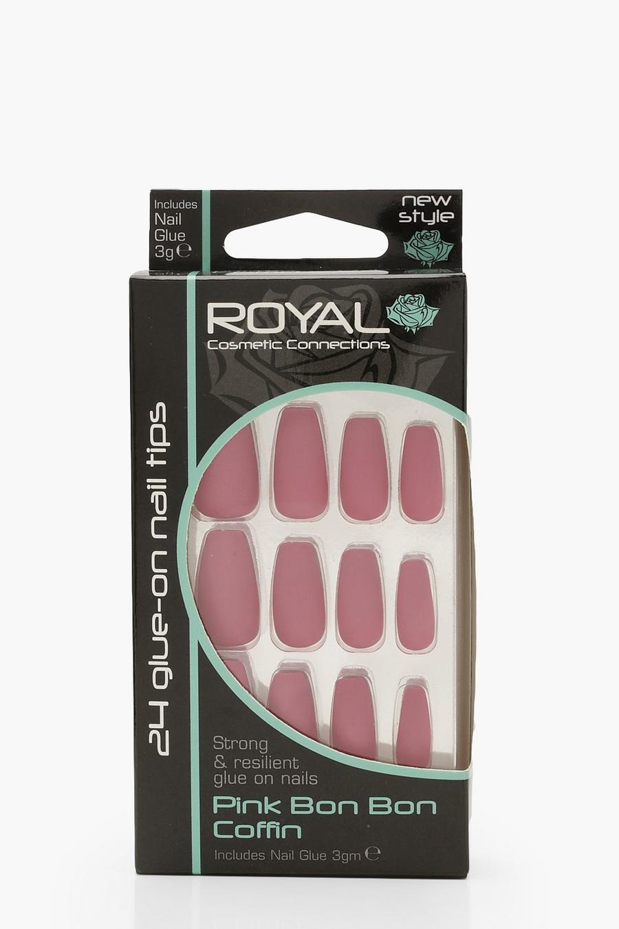 24 Pink Bon Bon Nails With Glue image number 1