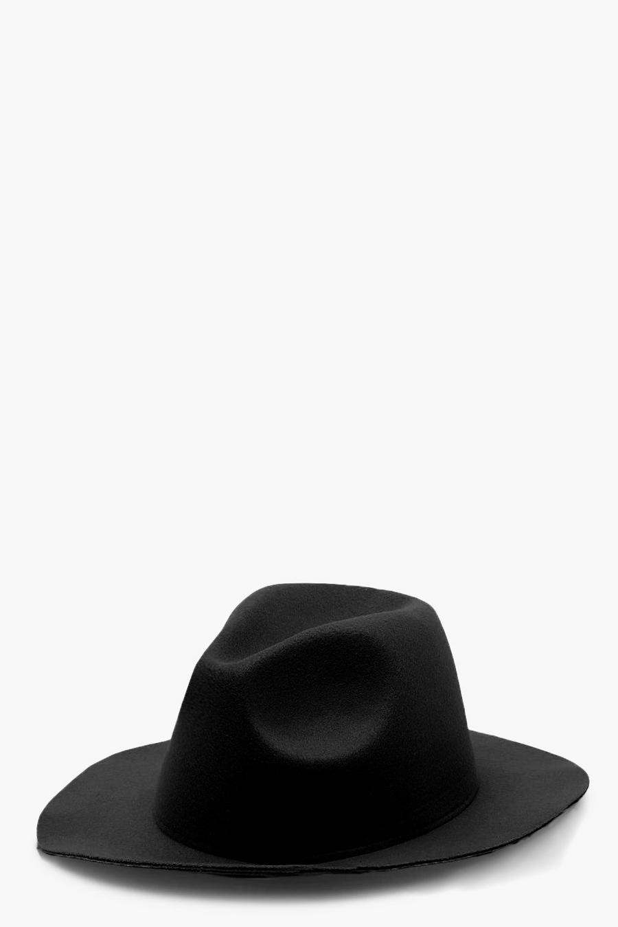 Black Basic Fedora Hat image number 1