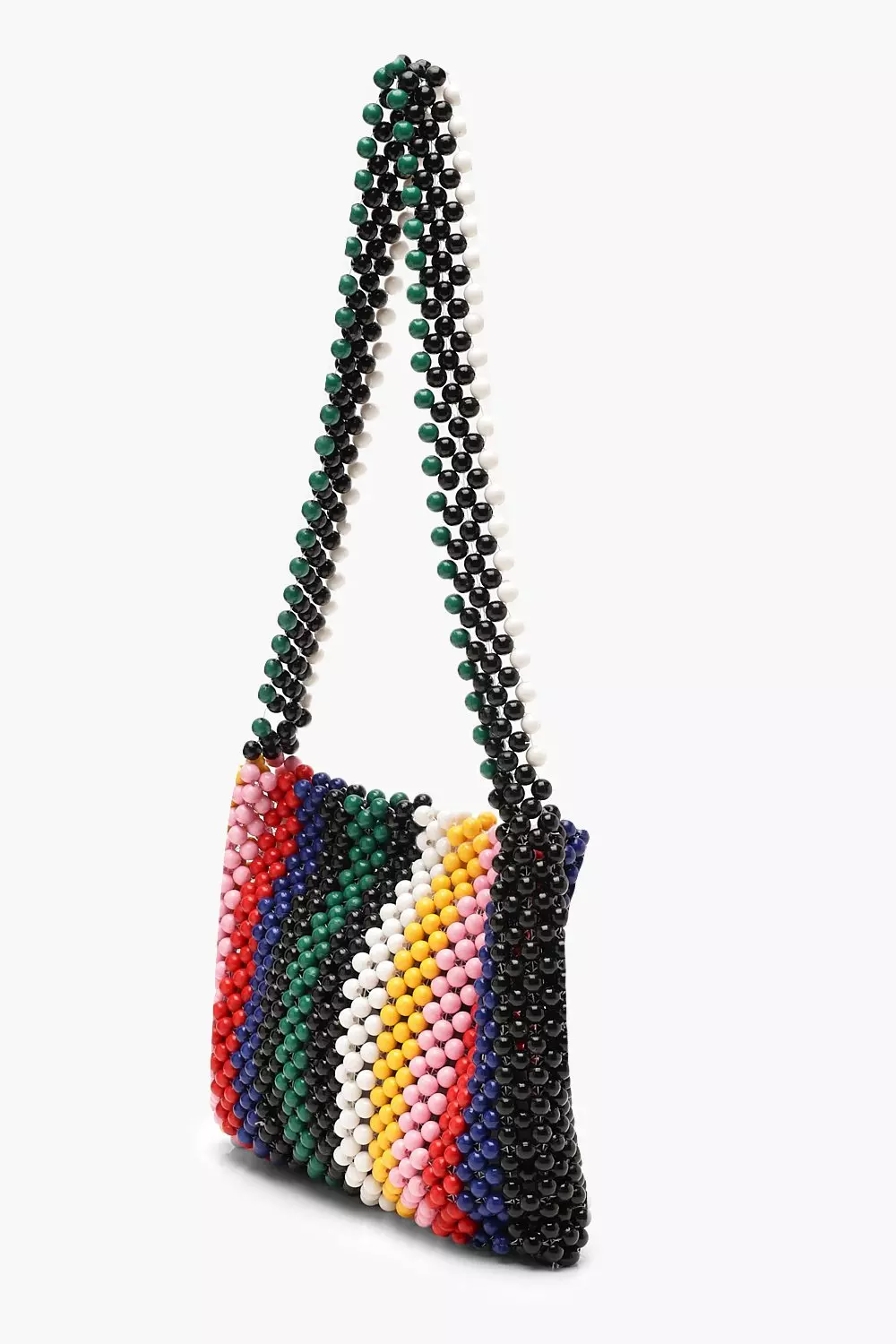 Rainbow Stripe Beaded Bag