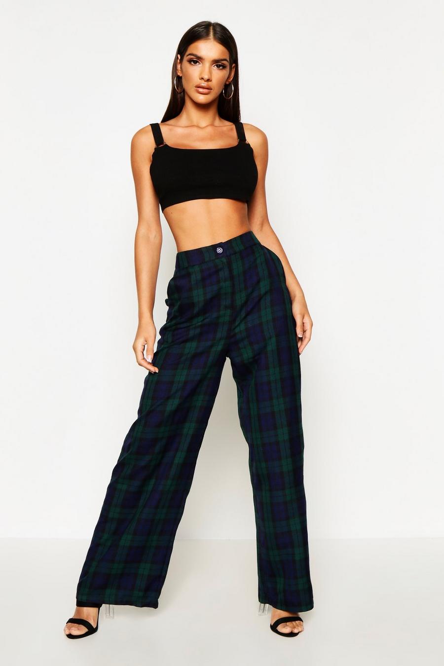 Tartan Check Wide Leg Trousers image number 1
